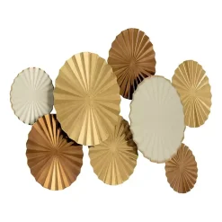 Discount Kirklands Home Pleated Metal Discs Wall Plaque Gold