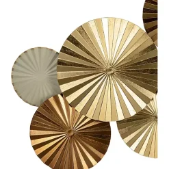 Discount Kirklands Home Pleated Metal Discs Wall Plaque Gold