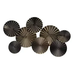 Discount Kirklands Home Pleated Metal Discs Wall Plaque Gold