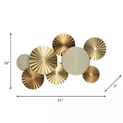 Discount Kirklands Home Pleated Metal Discs Wall Plaque Gold
