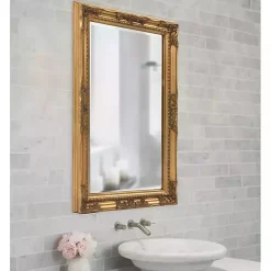 Hot Kirklands Home Queen Ann Rectangular Wall Mirror Gold