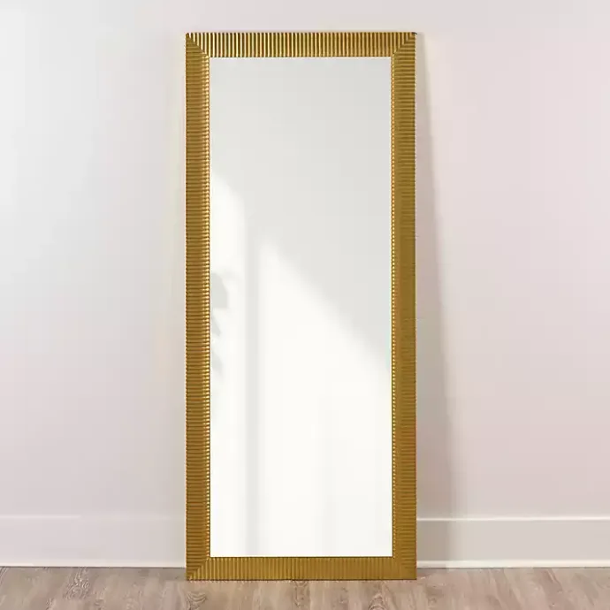 Discount Kirklands Home Gold Ribbed Devin Profile Leaner Mirror