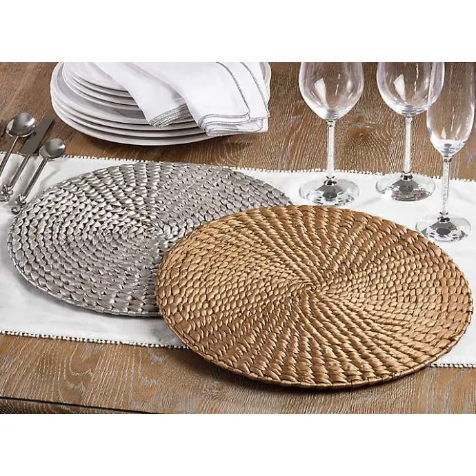 Online Kirklands Home Round Woven Rattan Placemats, Set of 4 Gold