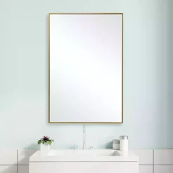 Hot Kirklands Home Simple Frame Rectangle Wall Mirror Gold