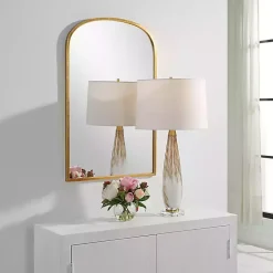 Sale Kirklands Home Gold Simple Round Top Wall Mirror