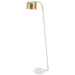 Kirklands Home Slanted Modern Floor Lamp with Marble Base Gold