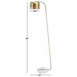 Kirklands Home Slanted Modern Floor Lamp with Marble Base Gold