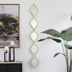 New Kirklands Home Slim Stacked Raindrop Wall Mirror Gold