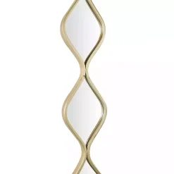 New Kirklands Home Slim Stacked Raindrop Wall Mirror Gold