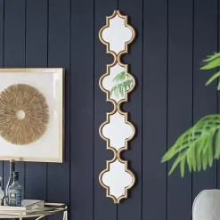 Kirklands Home Slim Stacked Trellis Wall Mirror Gold