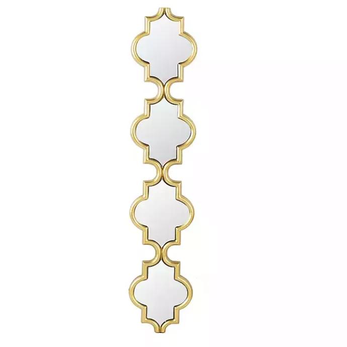 Kirklands Home Slim Stacked Trellis Wall Mirror Gold