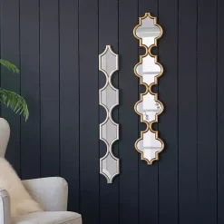 Kirklands Home Slim Stacked Trellis Wall Mirror Gold