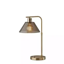 New Kirklands Home Gold Smoked Glass Table Lamp Gray