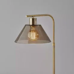 New Kirklands Home Gold Smoked Glass Table Lamp Gray
