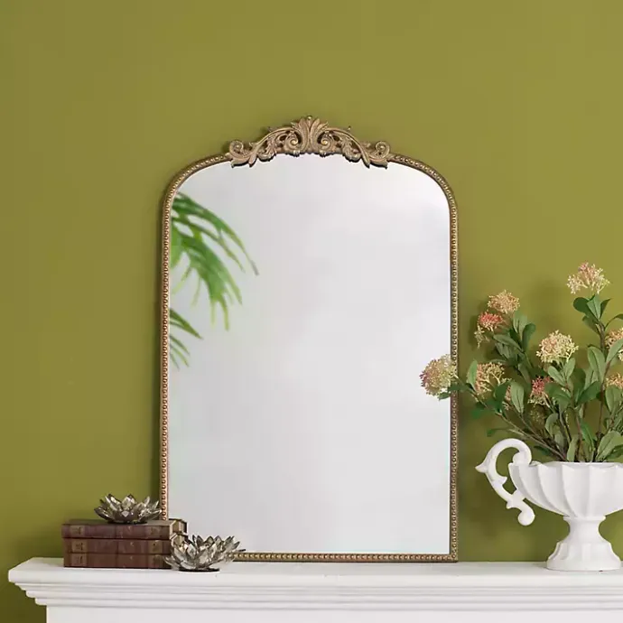 Sale Kirklands Home Gold Studded Scroll Arched Mirror, 36 in.