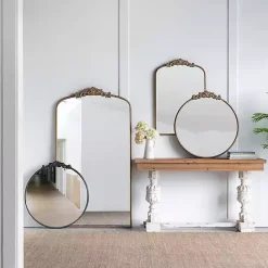 Sale Kirklands Home Gold Studded Scroll Arched Mirror, 36 in.