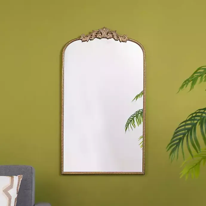 Discount Kirklands Home Gold Studded Scroll Arched Mirror, 42 in.