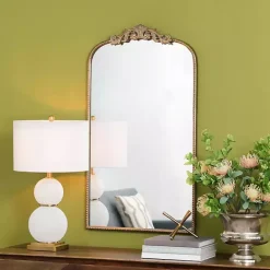 Discount Kirklands Home Gold Studded Scroll Arched Mirror, 42 in.