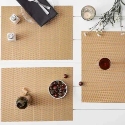 Discount Kirklands Home Textured Twill Weave Placemats, Set of 6 Gold