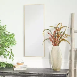 New Kirklands Home Gold Wood Rectangular Wall Mirror, 14x36 in.
