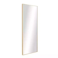 New Kirklands Home Gold Wood Rectangular Wall Mirror, 14x36 in.
