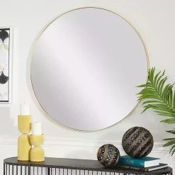 Kirklands Home Gold Wood Round Frame Mirror