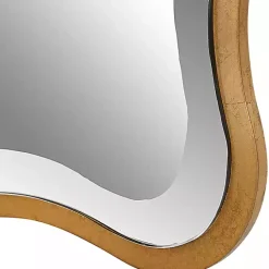 Hot Kirklands Home Gold Wood Wavy Frame Beveled Wall Mirror