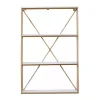 Kirklands Home Gold X-Frame Daisy White Wood Wall Shelf