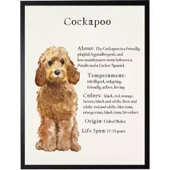 Hot Kirklands Home Golden Cockapoo Facts Framed Wall Plaque