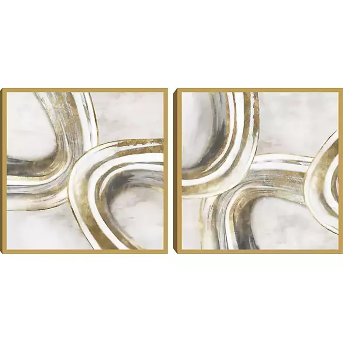 Best Kirklands Home Golden Contours Framed Canvas Art Prints, Set of 2