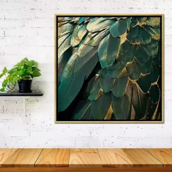 Best Kirklands Home Golden Gilt Feathers Canvas Framed Art
