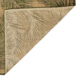 Discount Kirklands Home Golden Green Palm Leaves Outdoor Area Rug, 7x9