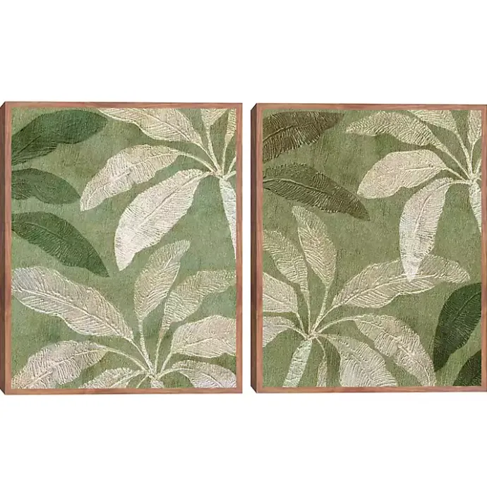 Online Kirklands Home Golden Palms Framed Canvas Art Prints, Set of 2