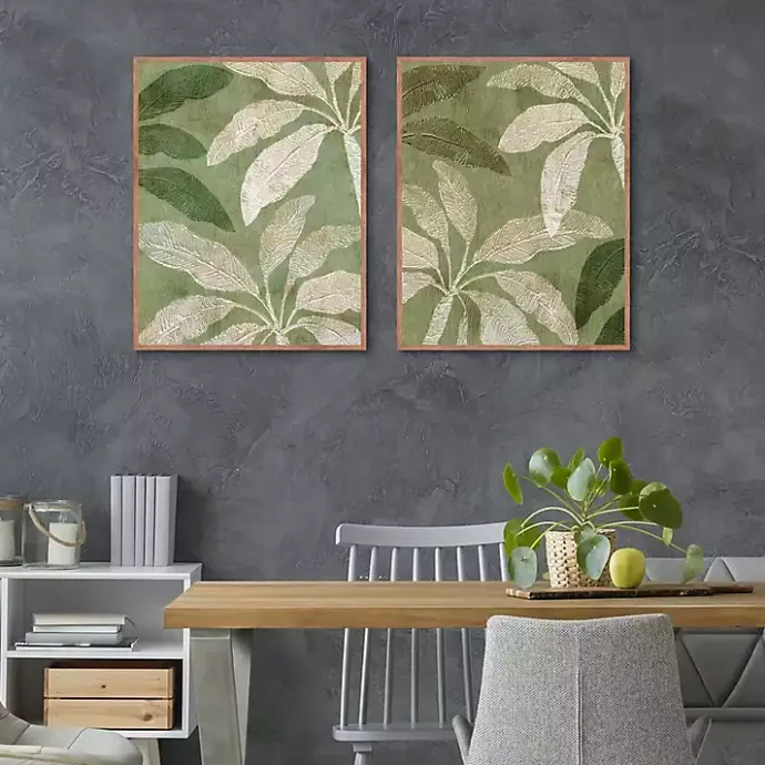 Online Kirklands Home Golden Palms Framed Canvas Art Prints, Set of 2
