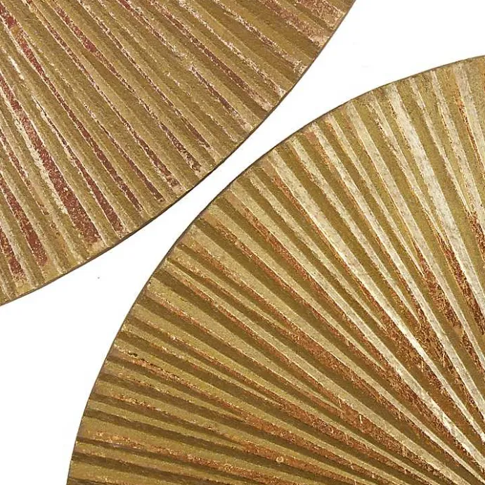 Outlet Kirklands Home en Ribbed Sunburst Wall Plates, Set of 3 Gold