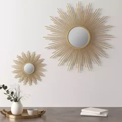 Hot Kirklands Home Golden Sunburst Small Decorative Wall Mirror