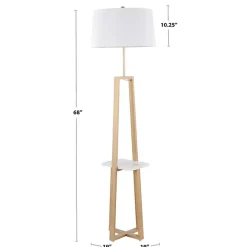 Online Kirklands Home Golden Triangle Marble Shelf Floor Lamp White