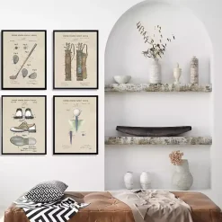 Sale Kirklands Home Golf Patents Framed Art Prints, Set of 4