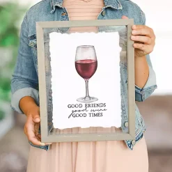 Outlet Kirklands Home Good Friends Good Wine Wall Plaque