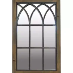 Clearance Kirklands Home Grandview Arched Windowpane Mirror Brown