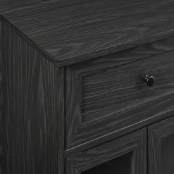 New Kirklands Home Graphite Double Door Reeves Cabinet Black