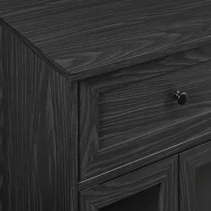 New Kirklands Home Graphite Double Door Reeves Cabinet Black