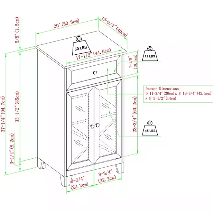 New Kirklands Home Graphite Double Door Reeves Cabinet Black
