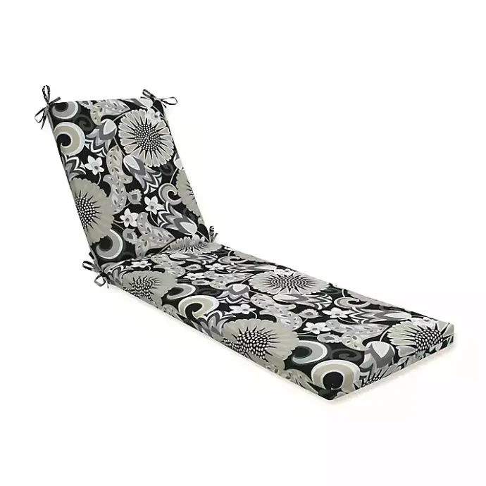 New Kirklands Home Graphite Floral Outdoor Chaise Cushion