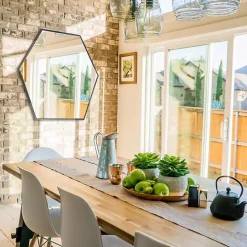 Hot Kirklands Home Graphite Metal Hexagonal Mirror