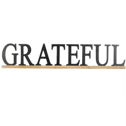 Kirklands Home Grateful Wood Wall Plaque Black