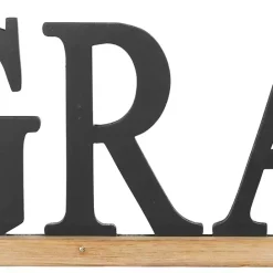 Kirklands Home Grateful Wood Wall Plaque Black