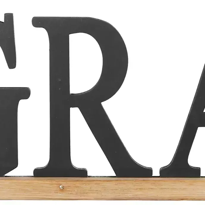 Kirklands Home Grateful Wood Wall Plaque Black