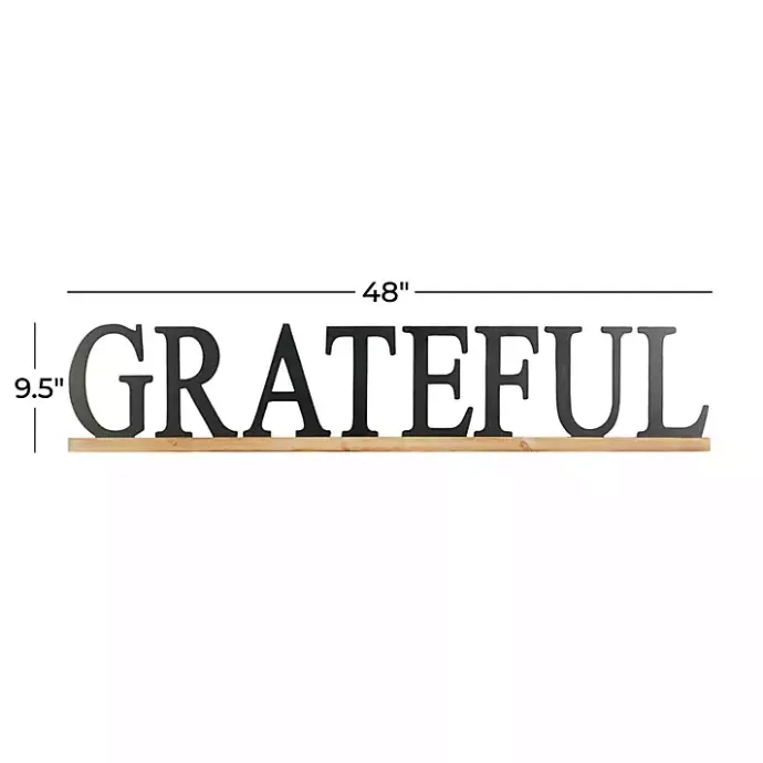 Kirklands Home Grateful Wood Wall Plaque Black