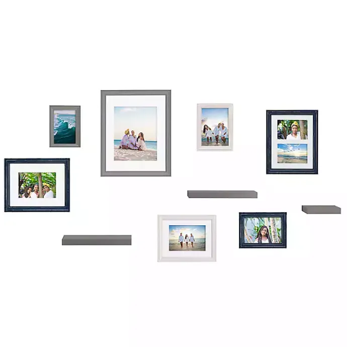 Best Kirklands Home Gray & Navy 10-pc. Gallery Wall Frame & Shelf Set